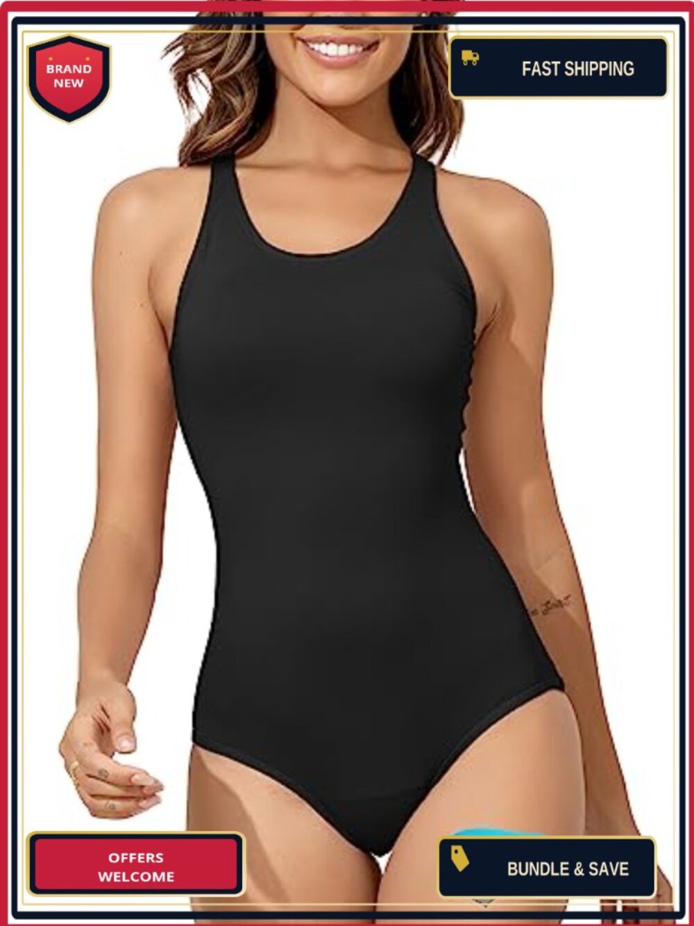 Period Swimwear One Piece Racerback Training Swimsuit Absorbent